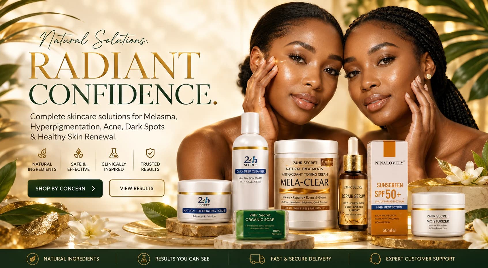 24HR SECRET — Natural Solutions, Radiant Confidence. Complete skincare solutions for Melasma, Hyperpigmentation, Acne, Dark Spots & Healthy Skin Renewal.